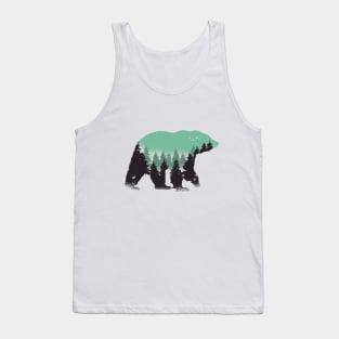 Bear and Forest Design Tank Top